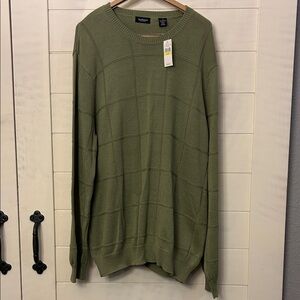 NWT Van Heusen Green Oversized Fit Crewneck Sweater for Men